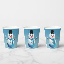 Niedlicher Schneemann-Illustrationspapier-Cup