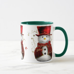 Niedlicher Schneemann in Red Velvet Weihnachten Tasse