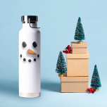 Niedlicher Schneemann isoliert Trinkflasche<br><div class="desc">Niedliche Schneemann-Gesichtsbild auf weißer isolierter Flasche für heiß und kalt!</div>