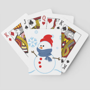 Niedlicher Schneemann-Kartendecker Spielkarten