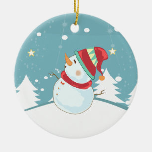 Niedlicher Schneemann Kunst/Weihnachtsschmuck Keramikornament