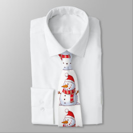 Niedlicher Schneemann mit rotem Hut mit rotem Scha Krawatte