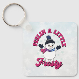 Niedlicher Schneemann mit Scarf in Bisexuellen Fla Schlüsselanhänger