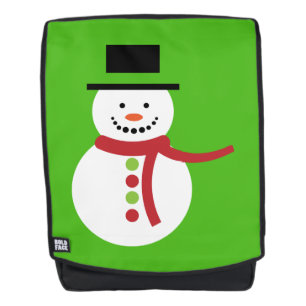 Niedlicher Schneemann mit Scarf Kelly Green Rucksack