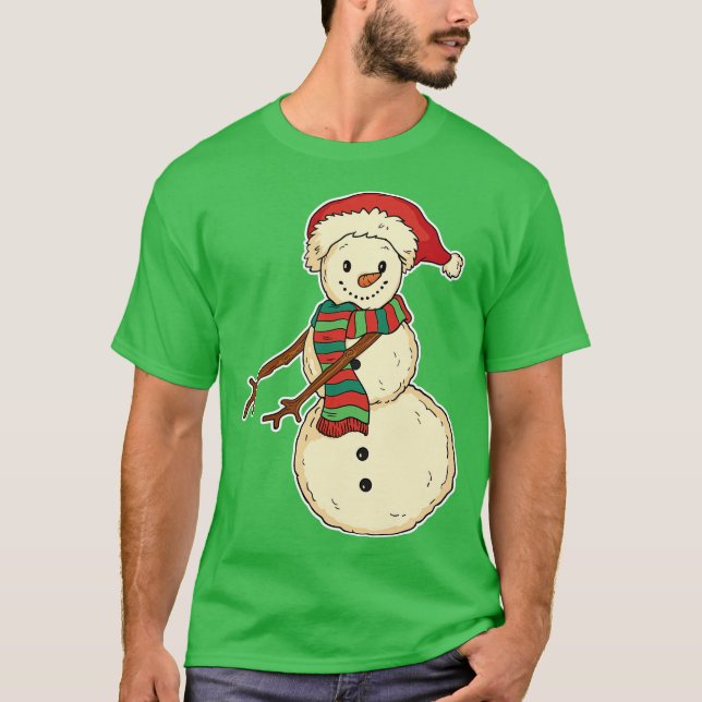 Niedlicher Schneemann T-Shirt (Vorderseite)