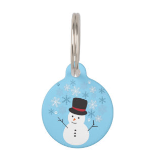 Niedlicher Schneemann und Flakes Haustiermarke