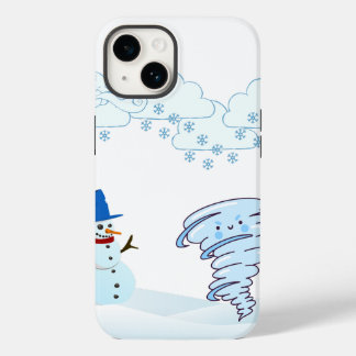 Niedlicher Schneemann und Wind Case-Mate iPhone 14 Hülle