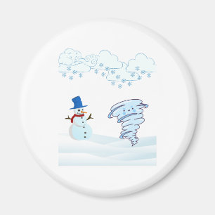 Niedlicher Schneemann und Wind Magnet
