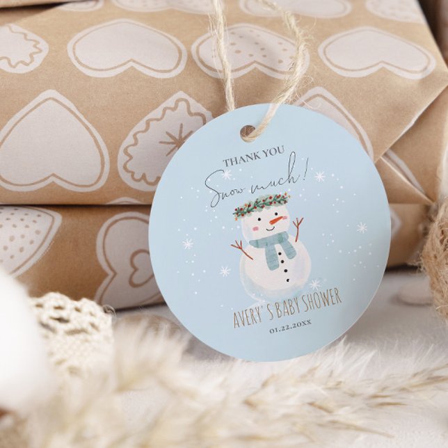 Niedlicher Schneemann Vielen Dank, dass Sie viel S Geschenkanhänger (Von Creator hochgeladen)