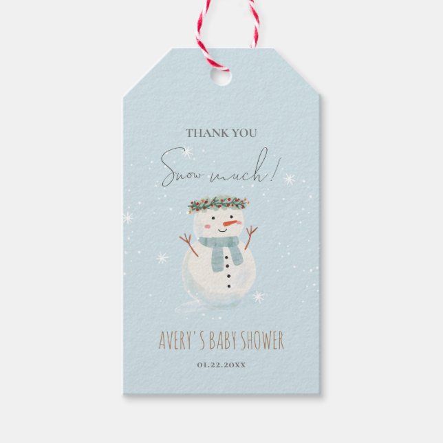Niedlicher Schneemann Vielen Dank, dass Sie viel S Geschenkanhänger (Vorderseite)