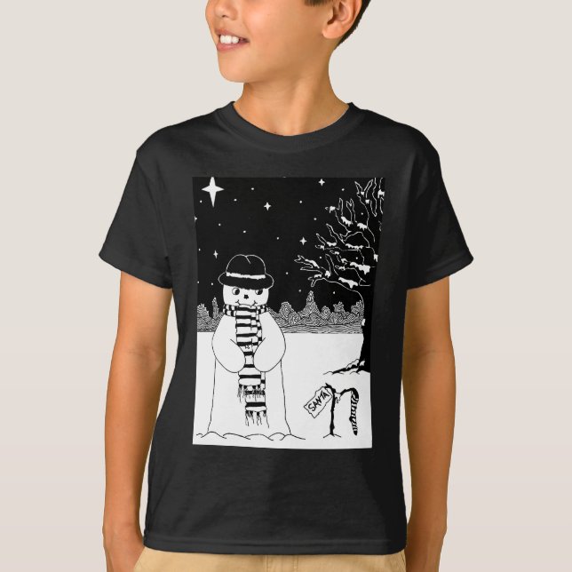 niedlicher Schneeszene zum Weihnachtsfest T-Shirt (Vorderseite)