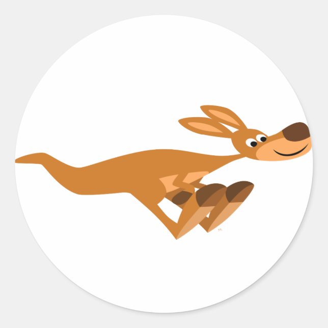 Niedlicher schneller Cartoon Kangaroo Aufkleber (Vorderseite)