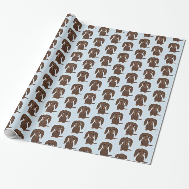 Niedlicher Schokolade Braune Dackel Hund Geschenkpapier (Ungerollt)