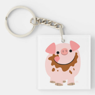 Niedlicher Schokolade Cartoon Pig Acryl Schlüssela Schlüsselanhänger
