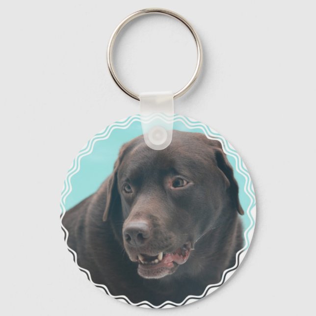 Niedlicher Schokolade-Labrador Schlüsselanhänger (Vorderseite)