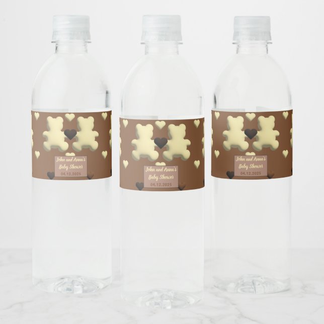 Niedlicher Schokoladenbär Babydusche (Flaschen)