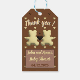 Niedlicher Schokoladenbär Babydusche Geschenkanhänger