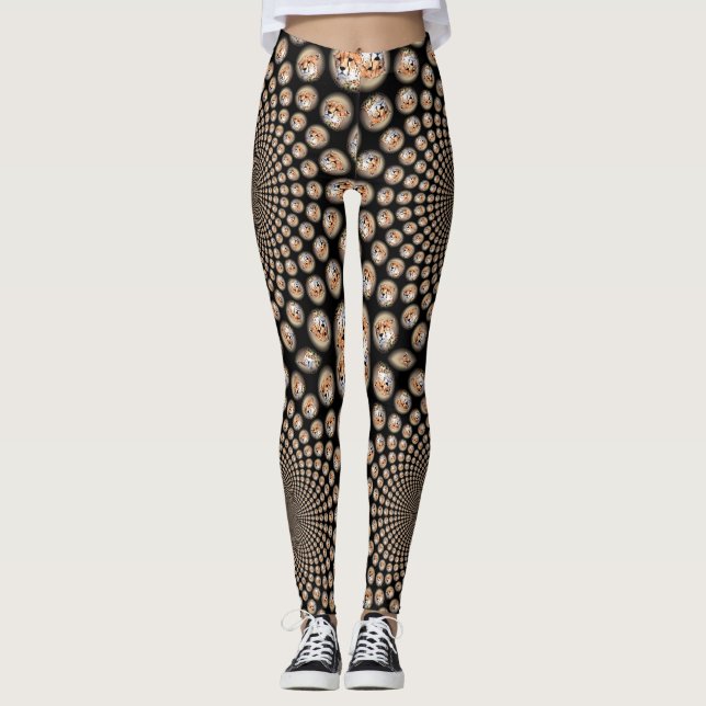 Niedlicher schöner unendlicher Kaleidoskop Cheetah Leggings (Vorderseite)