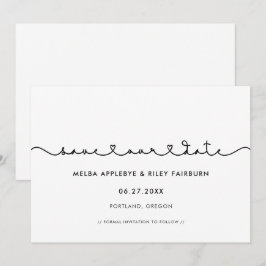 Niedlicher Schriftart mit Verbindungsherzen Rette Save The Date
