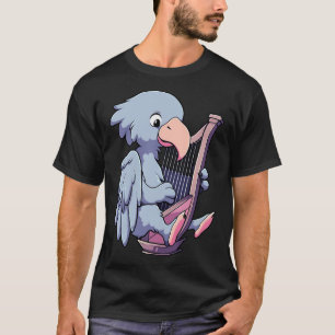 Niedlicher Schuhschnabel spielt Harfe T-Shirt