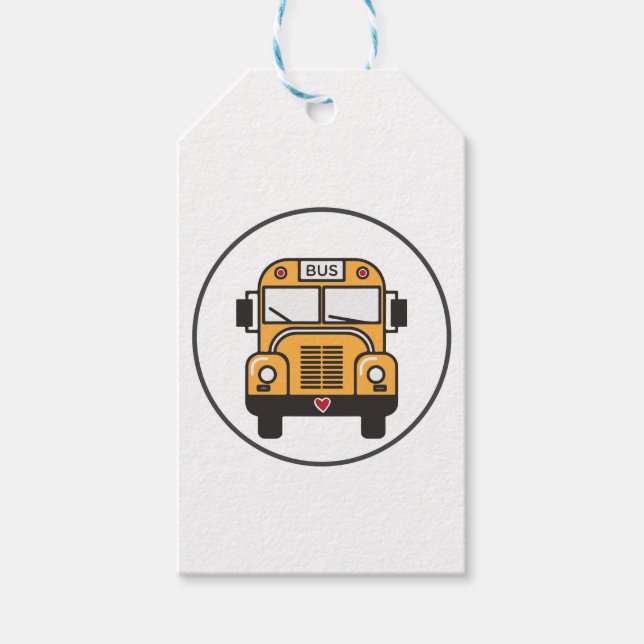 Niedlicher Schulbus Geschenkanhänger (Vorderseite)
