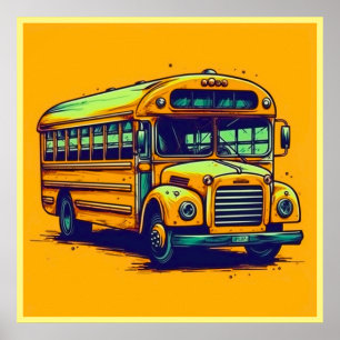 Niedlicher Schulbus Poster