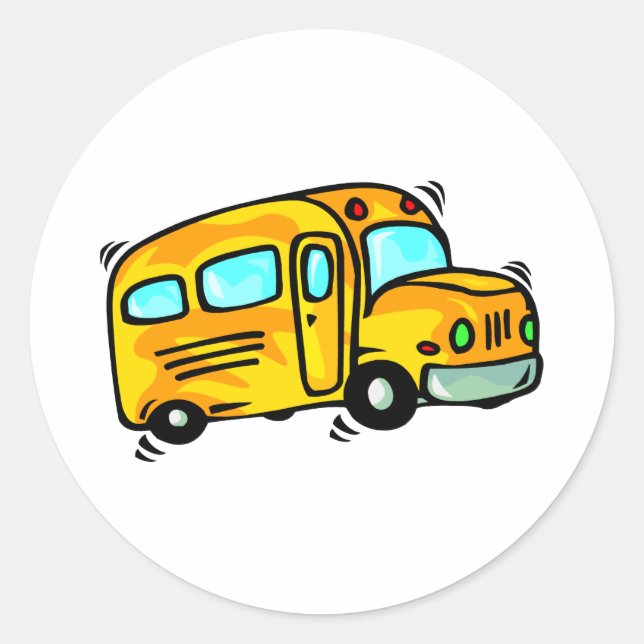 Niedlicher Schulbus Runder Aufkleber (Vorderseite)