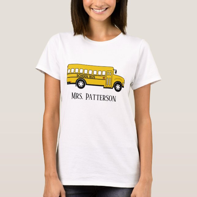 Niedlicher Schulbusfahrer Name T - Shirt hinzufüge (Vorderseite)
