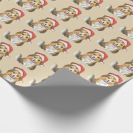 Niedlicher Schutz in Santa's Hutwackelpapier Geschenkpapier