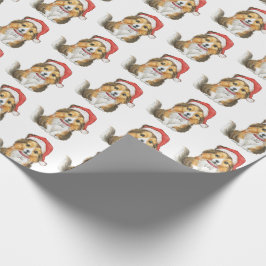 Niedlicher Schutz in Santa's Hutwackelpapier Geschenkpapier