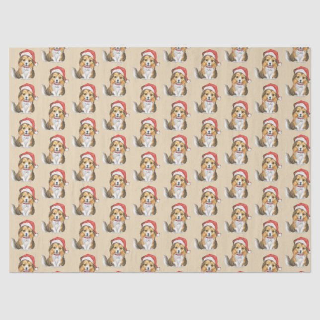 Niedlicher Schutz in Santa's Hutwackelpapier Seidenpapier (Vorderseite)