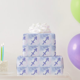 Niedlicher Schütze Unterzeichnung Custom Lila Happ Geschenkpapier