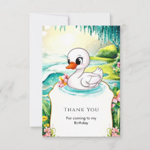 Niedlicher Schwan Geburtstag Dankeskarte