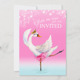 Niedlicher Schwan See Rosa Ballett Babydusche Einl Einladung