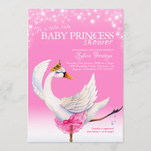 Niedlicher Schwan See Rosa Ballett Babydusche Einl Einladung