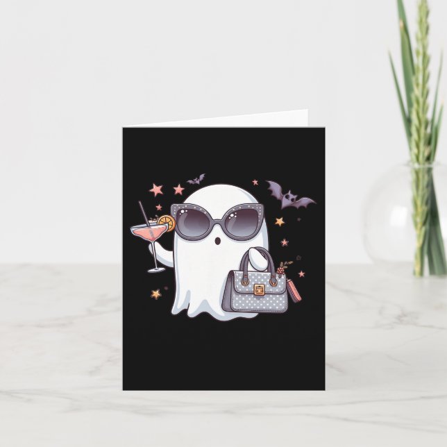 Niedlicher Schwanz Ghost Boujee Boojee Halloween D Karte (Vorderseite)