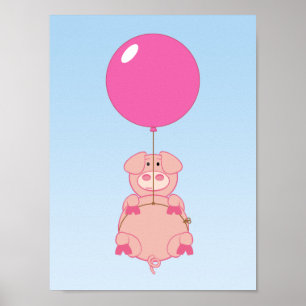 Niedlicher Schwanz und Ballon Poster