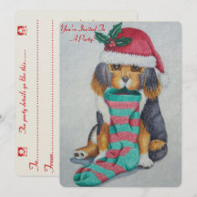niedlicher Schwarz-Braun-Welpe mit Weihnachtsgesch