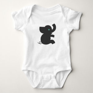 Niedlicher Schwarz-Cartoon-Stil Baby Strampler