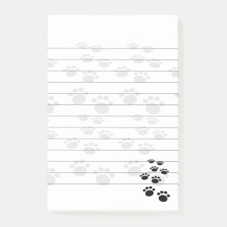 Niedlicher Schwarz-Grau-Cartoon-Pet-Pfad Post-it Klebezettel