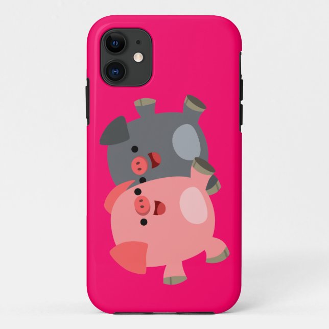 Niedlicher Schwarz-Weiß-Cartoon Schweine iPhone 5/ Case-Mate iPhone Hülle (Rückseite)