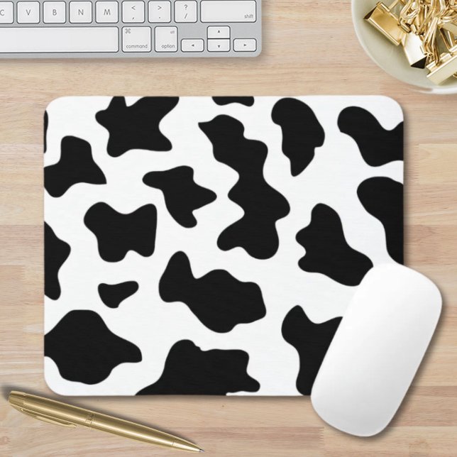 niedlicher Schwarz-Weiß-Kuhdruck Mousepad (cute black and white farm dairy cow print mouse pad)