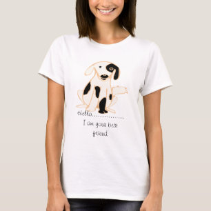 Niedlicher schwarz-weißer Hund, ich bin dein beste T-Shirt