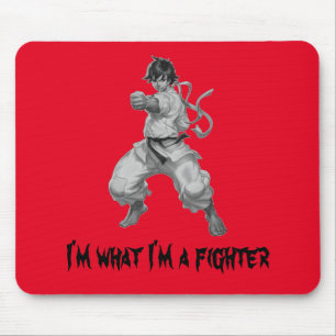 Niedlicher Schwarz-weißer Kämpfer Mousepad