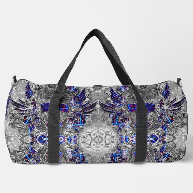 Niedlicher, Schwarz-weißer Neonschädel Duffle Bag (Vorderseite)