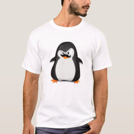 Niedlicher Schwarz-weißer Penguin und lustiger T-Shirt