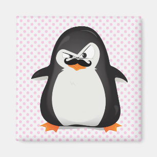 Niedlicher Schwarz-weißer Pinguin und Funny Musta Magnet