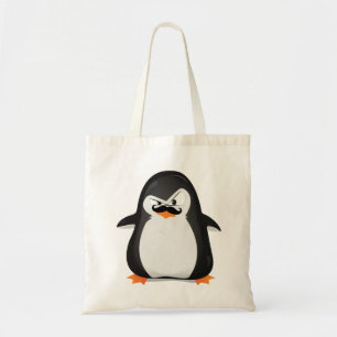 Niedlicher Schwarz-weißer Pinguin und Funny Musta Tragetasche