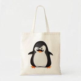 Niedlicher Schwarz-weißer Pinguin und Funny Mustac Tragetasche