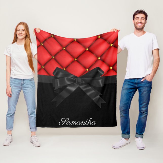 Niedlicher Schwarzer Bogen Fleecedecke (Beispiel)